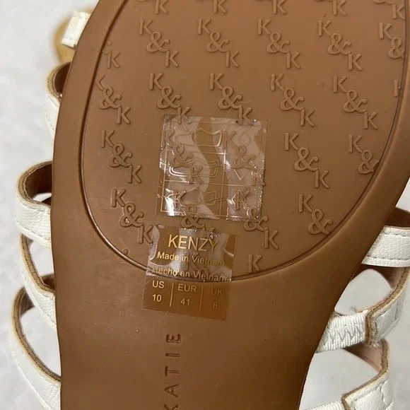 New! Kelly & Katie Kenzy white cushion slide on sandals low block heel size 10 - Picture 7 of 9